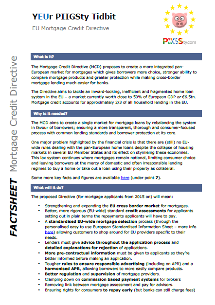 YEUr Tidbit Mortgage Credit Directive
